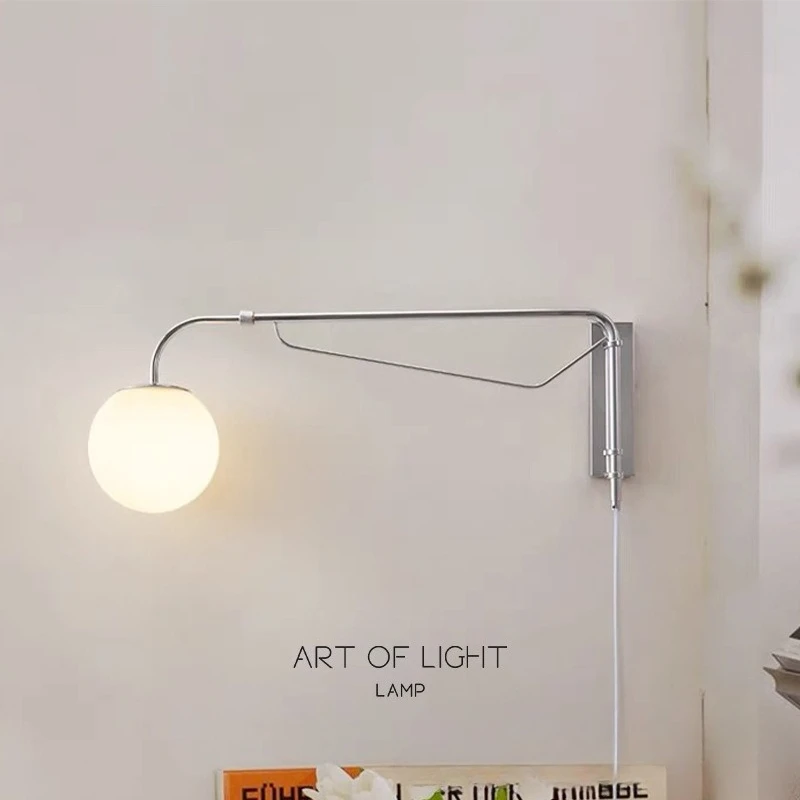

Contemporary Bedroom Bedside Wall Lights Minimalist Extendable No Wiring Required Study Room Magic Bean Background Wall Sconces
