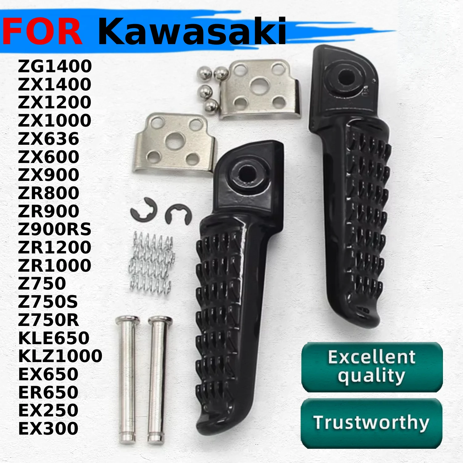 Motorcycle Rear Footrest Foot Pedals Pegs For Kawasaki ZR800 Z800 ZR900 Z900 Z900RS Z750 2004 2005 2006 2007- 2012 34028-0329 L