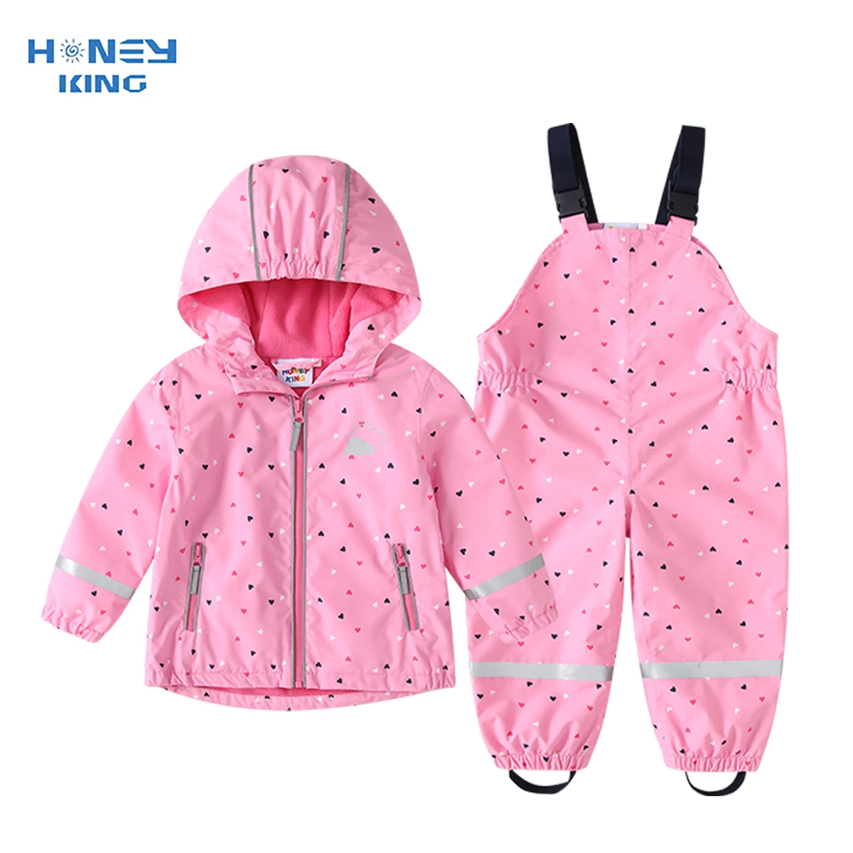 HONEYKING Baby Raincoat Suit Children's Clothing Set Waterproof Overalls Girls Jumpsuit Jacket And Pants Combo for Kids