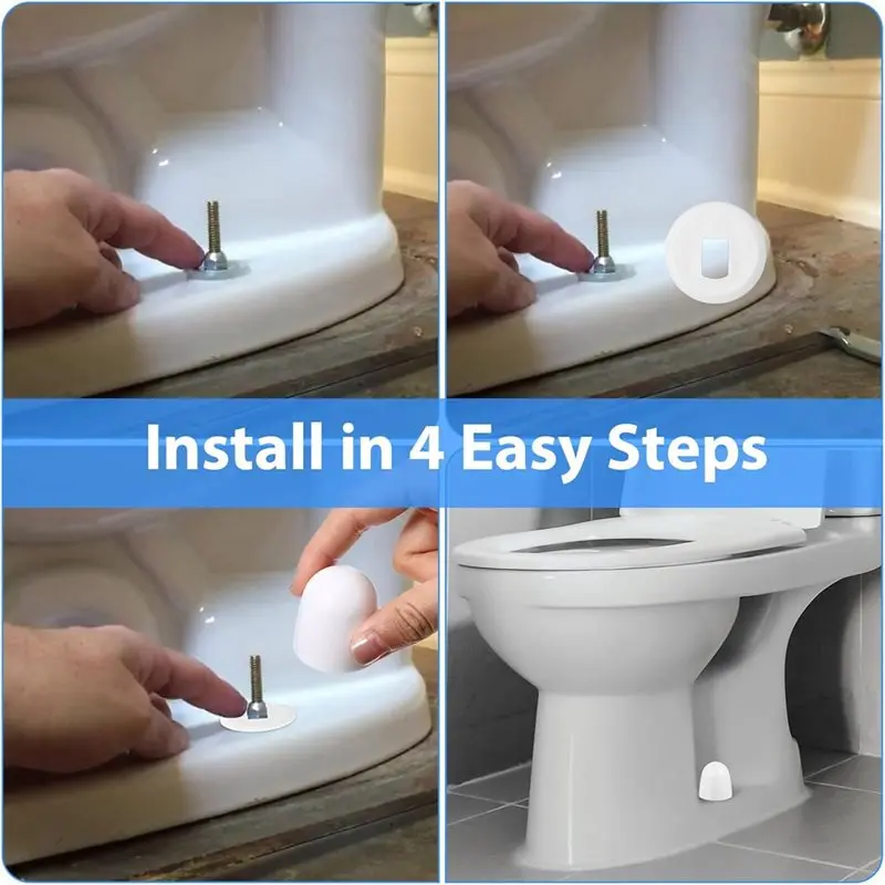 WORTHOWN-100Pcs Universal Toilet Bolt Caps Plastic Push On Toilet Screwcover Caps With Extra Washers For Easy Installation