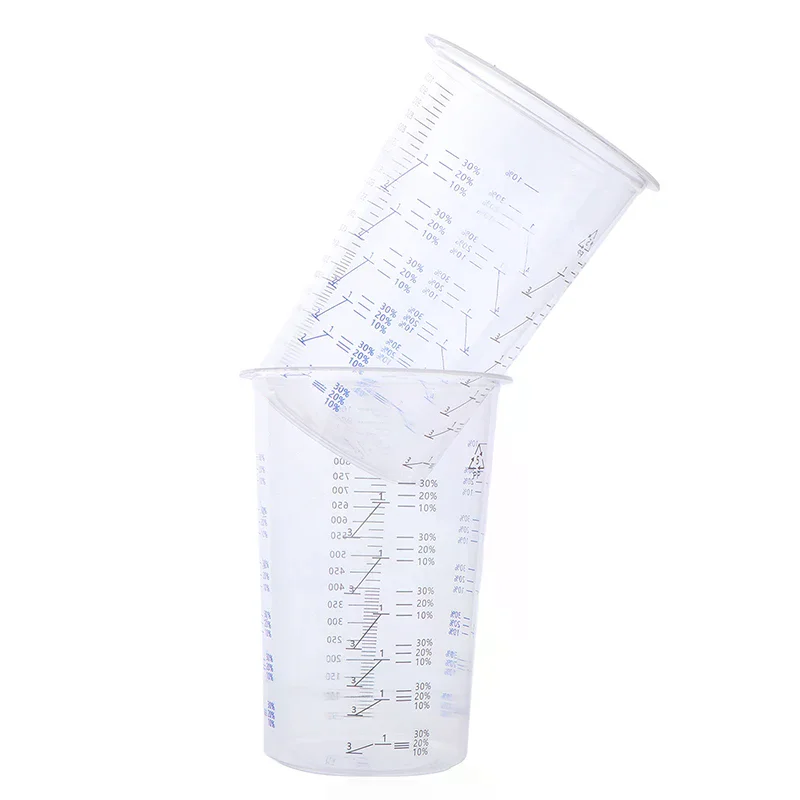 10 Pcs Paint Mixing Calibrated Cup Plastic Paint Mixing Cups 1000ml Mixing Pots for Accurate Mixing of Paints and Liquids