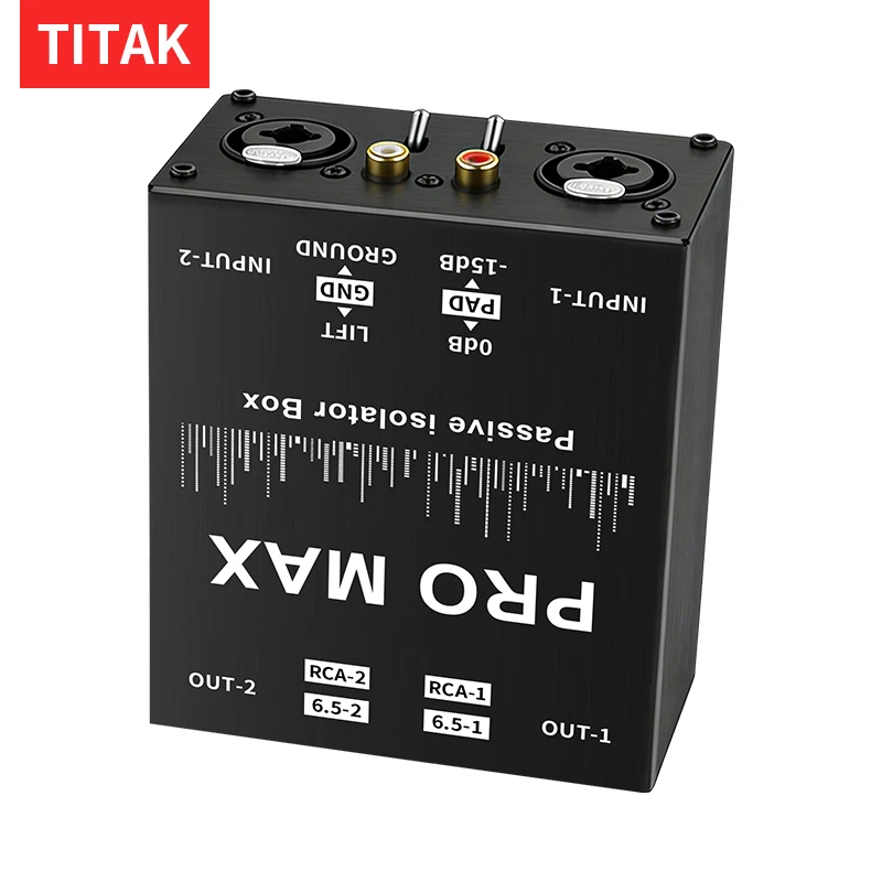 Professional Hum Eliminator XLR 1/4 inch, Dual Channel Ground Loop Isolator for Sound System，Eliminate The Noise generated