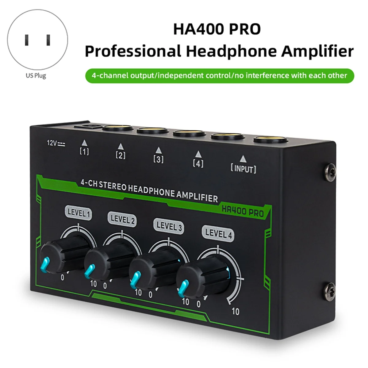 Усилитель для наушников Усилитель для наушников 4-канальный стерео аудиоусилитель Мини-разветвитель для наушников