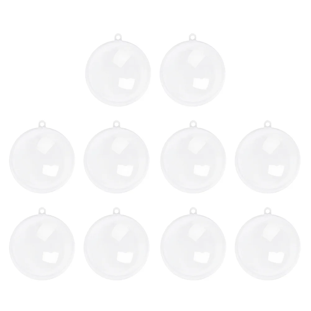 

10Pcs Plastic Balls Clear Fillable Christmas Ornaments DIY Crafts Hanging Party Decorations Wedding Transparent Spheres