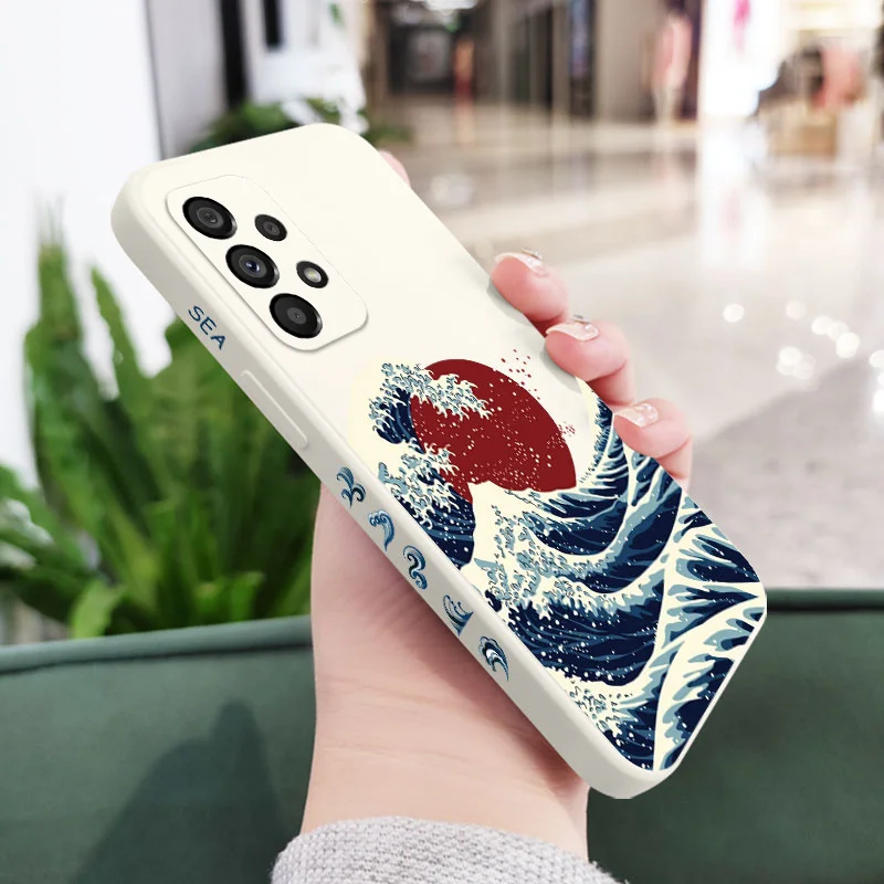 Red Sun Sea Waves Case Samsung A54 A34  A24 A73 A53 A33 A23 A15 A25 A35 A55 A13 A03 A03S A72 A52 A52S A32 A12 A22 A04S A04 5G