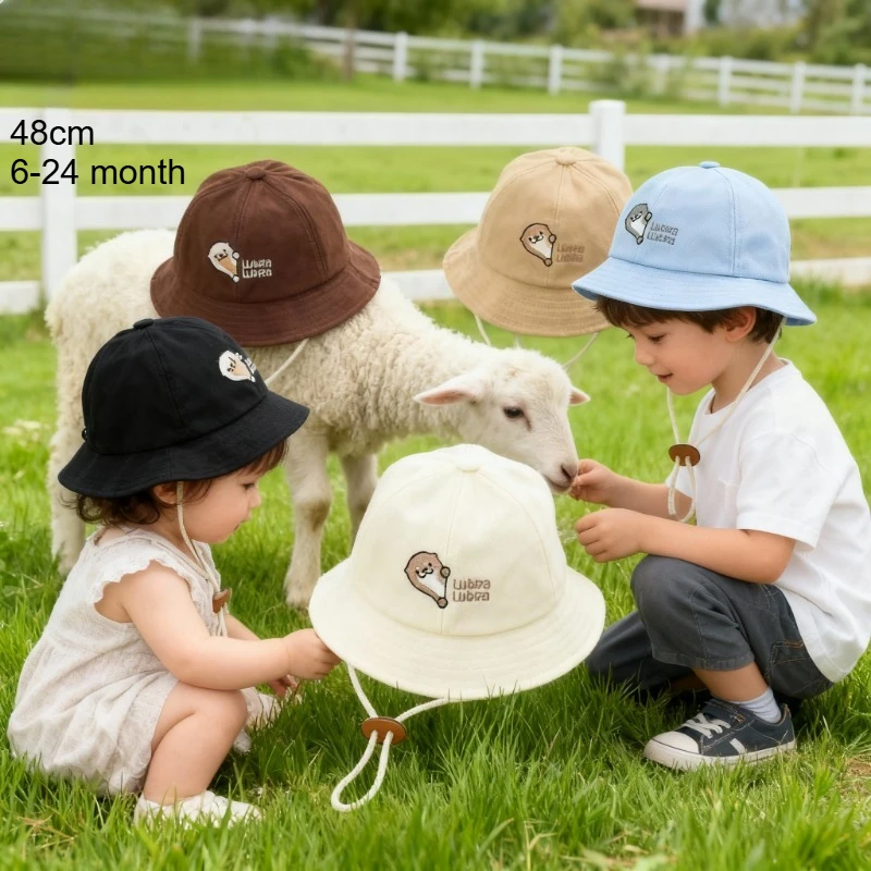 

MiniAinis Spring Summer Baby Hat 48cm 6-24 Month Girls Thin Fisherman Cap Adorable Boys Infant Newborn Sun Wide Brim Hats