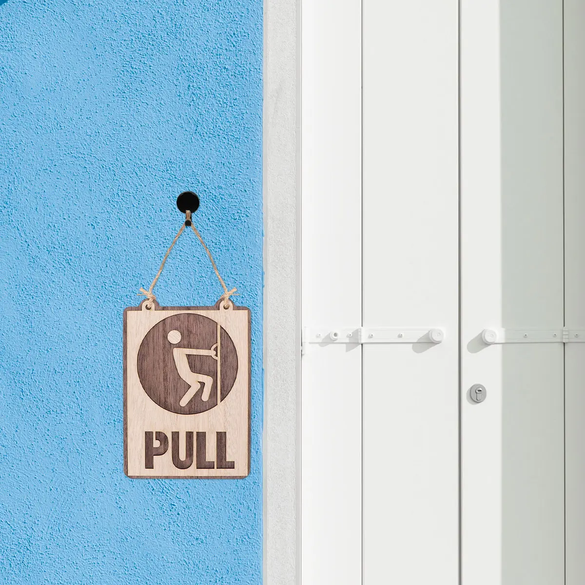 1Pcs Wooden Push Pull Door Sign Natural Wood Material Long-Lasting Hanging Sign for Cafe Restaurant Tea Hotel Home Use