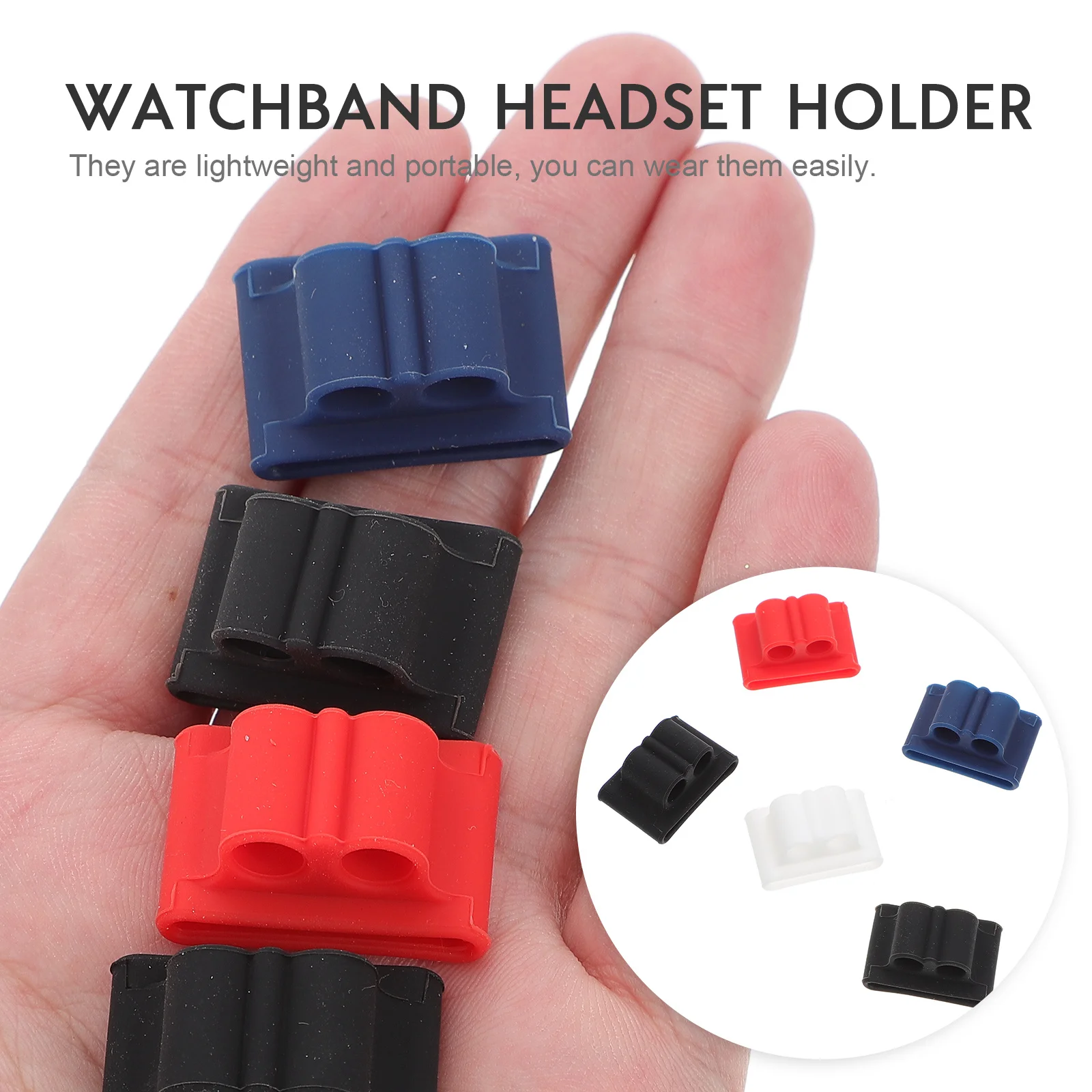 

10Pcs Earbuds Watch Band Holder Silicone Soft Anti-Lost Headset Shelf Sports Use Minimalist Design Earphone Holder