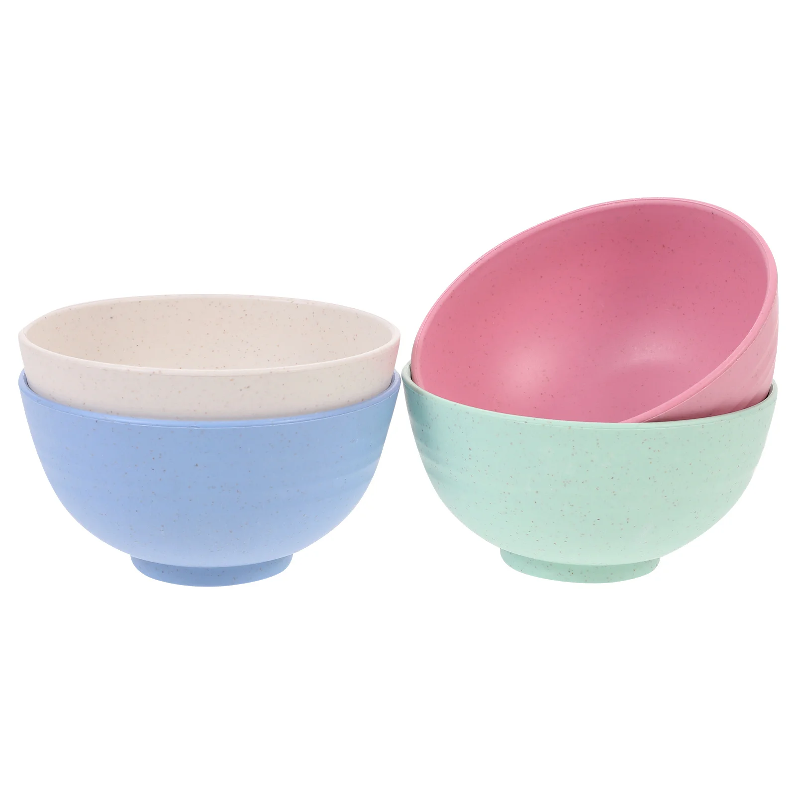 

Lightweight Bamboo Rice Bowls 4pcs Fiber Soup Storage Dishes Kitchen Tools for Home Use