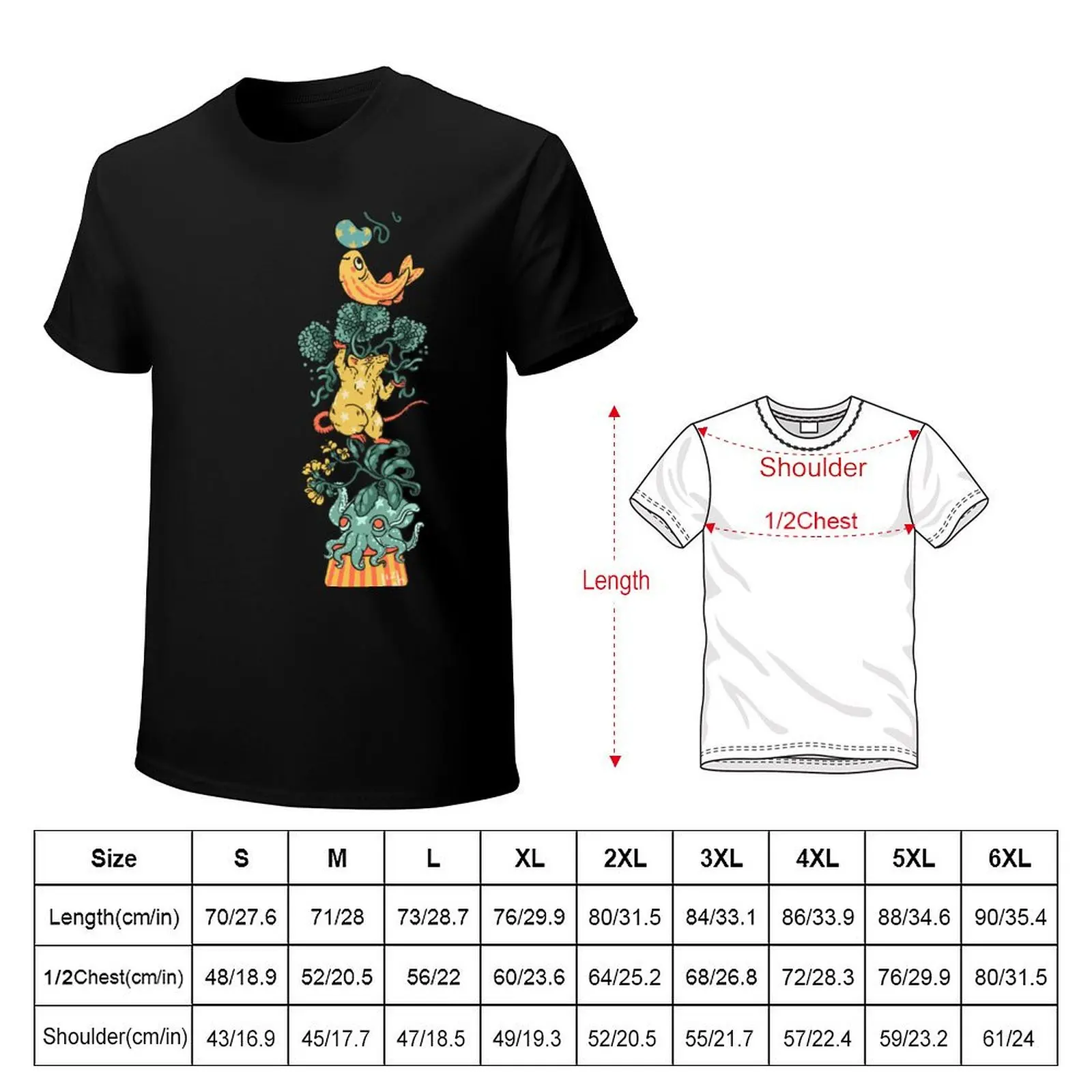 Symbiosis Circus T-Shirt Casual Light Summer Short Sleeve Top