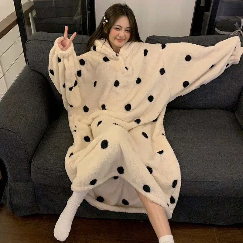 

Coral Fleece Night Gown 140 Kg Large Size Fat MM Wintertime Leopard Print Long Pattern Nightdress Thickening Type Loose Female