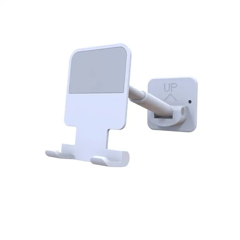 Telescopic Wall Mounted Phone Holder for Smartphone Tablet Kitchen Bedroom Bathroom Toilet Adjustable Support Telephone Stand