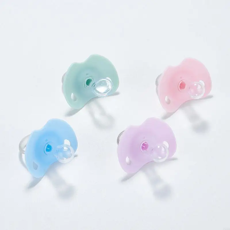 

95AE Solid Color Silicone Baby Pacifier Soother Infant Teether Newborn Supplies