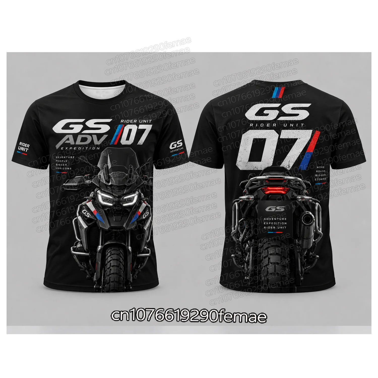 Motorcycle GS ADV Rally Print T-Shirt Men's Short Sleeve Summer Motocross Off-Road Riding Apparel Rider Unit 07 Graphic Top