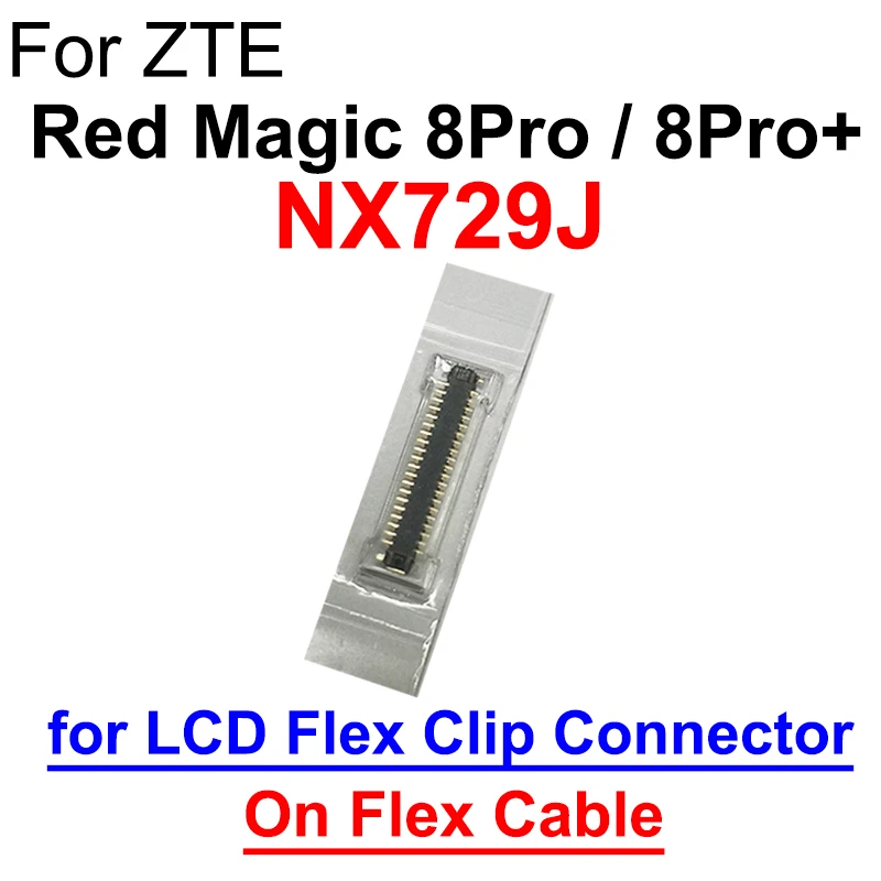 For ZTE Red Magic 8 Pro 8S Pro+ Plus Inner Battery Clip USB Charger LCD Mainboard Flex Cable Connector On Motherboard&Flex Cable