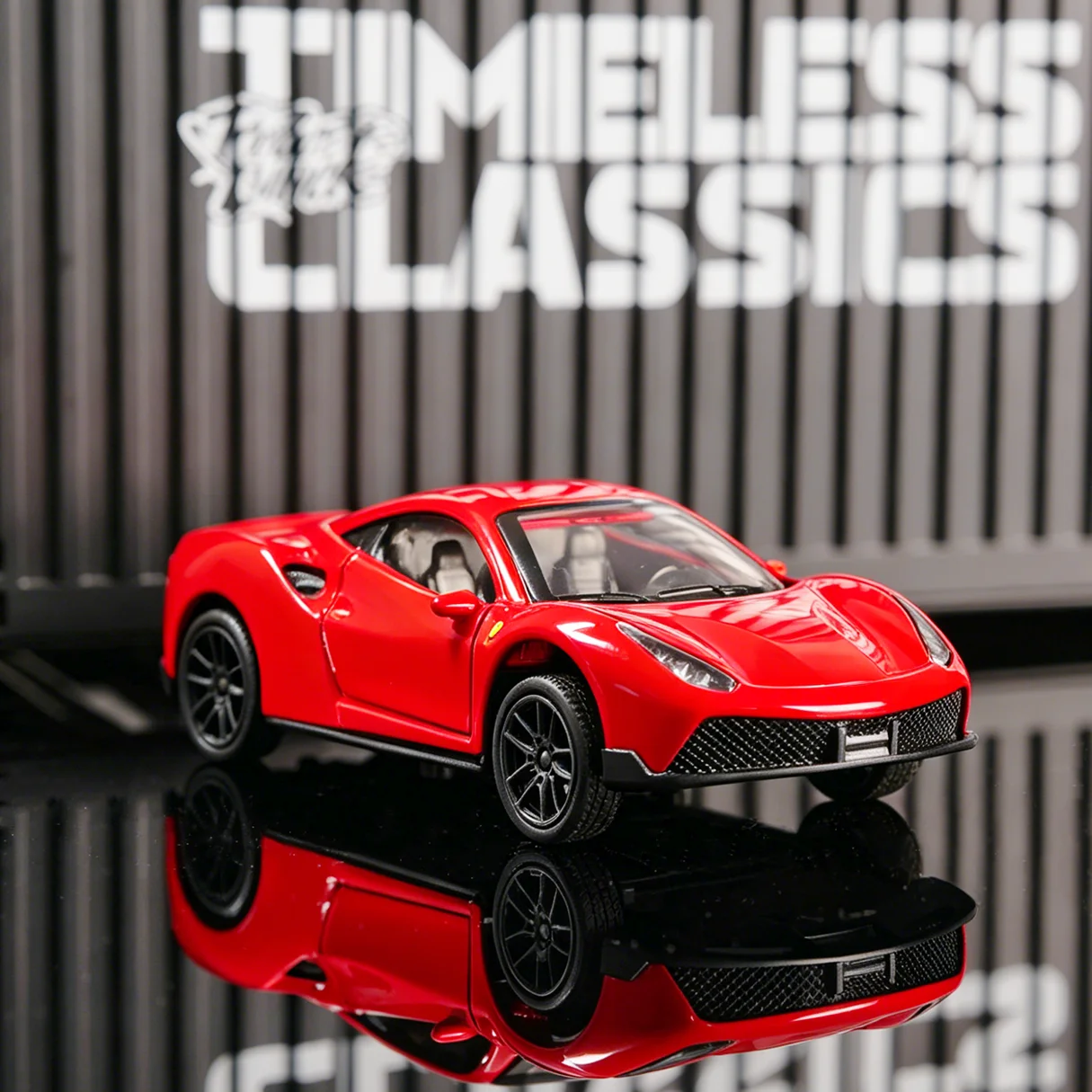1:32 Red 488 GTB Diecast Sports Car, Alloy Coupe Model, Pull-Back Collectible Toy with Open Doors, Kids Birthday Gift for Sports