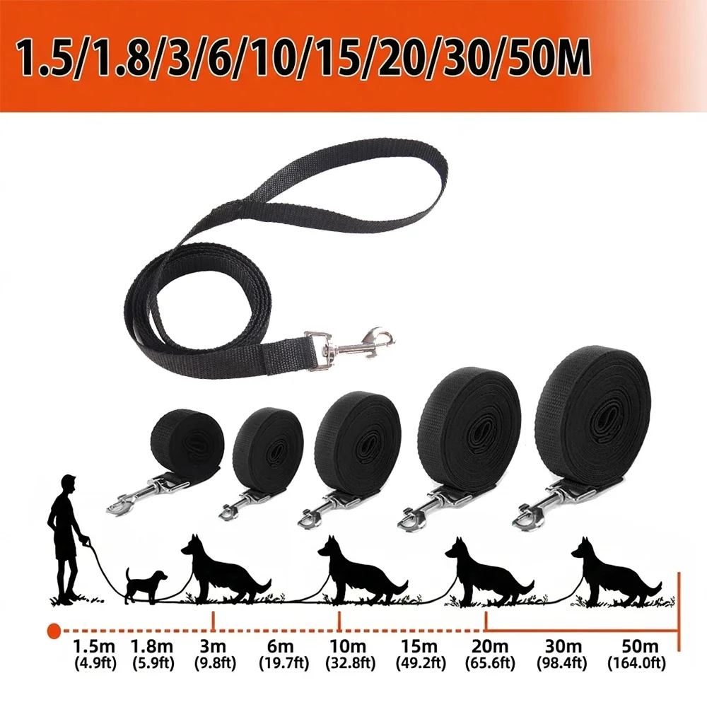 Lange Hundeleine aus Nylon, Trainingsleine 1,5m-50m, Robustes Zugseil für Welpen und Katzen, Outdoor-Spaziergang, Verlängerbare Leine – Detail 2