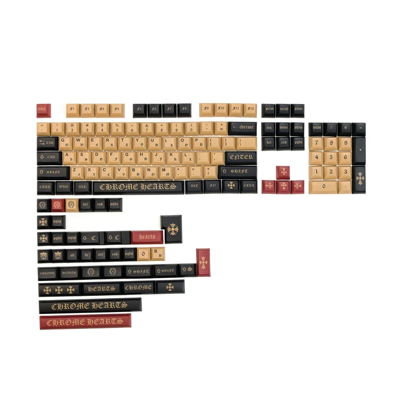 Juego de teclas con temática Rock Punk, teclas de subcama con tinte PBT, perfil KCA, para Keychron Q2 K2 140 65% Anne GH60 GK64 Poker, 75% teclas