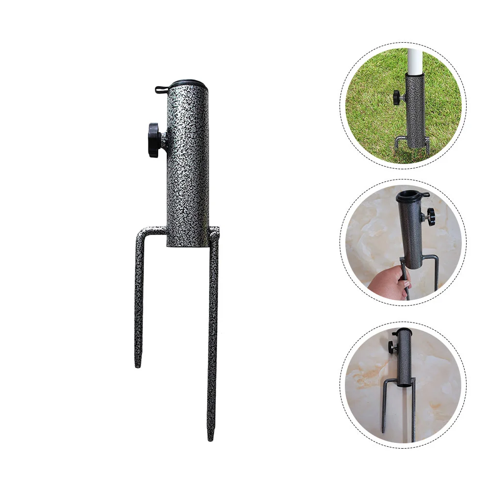 

Sun Umbrella Plug Flag Pole Beach Anchor Outdoor Bases Shade Support Bracket Ground Spike Iron Stake