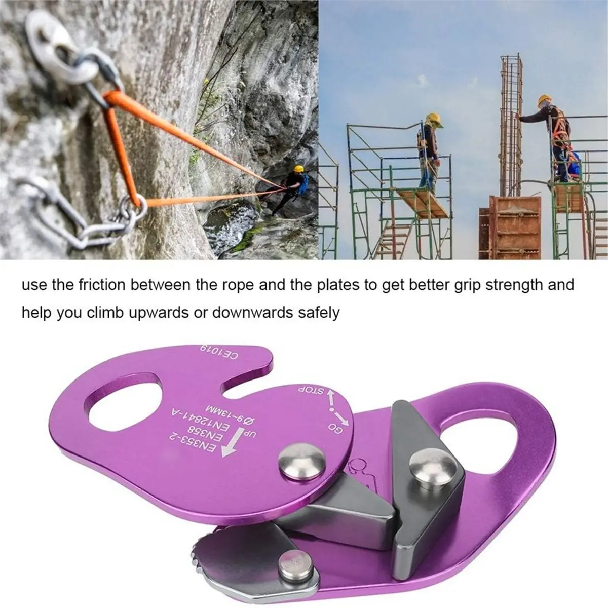 ABYB Climbing Descender, Self Braking Compact, Rope Descender for 9-13mm Rope Climbing Mountaineering Rescue Operations