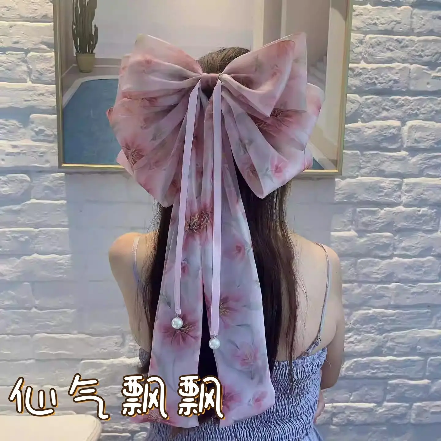 

Elegant Fairy Style Oversized Five Layer Ribbon Bow Hair Clip Korean Chiffon Original Design Hair Accessories