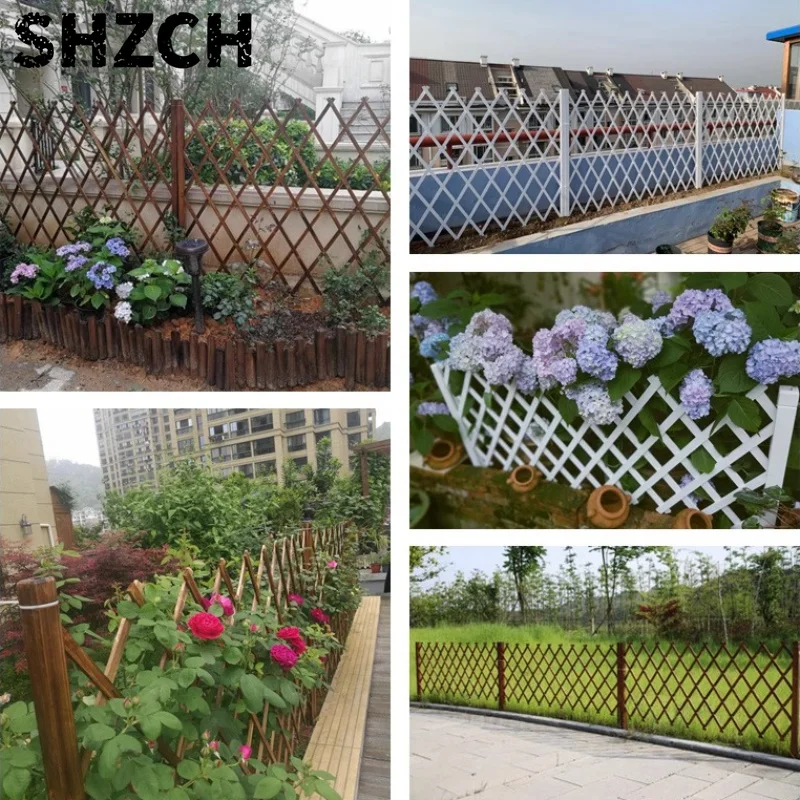 Expandable Garden Fence Outdoor Decorative Wooden Barrier for Flower Beds Rustproof Partition Landscape Edging for Yard & Patio