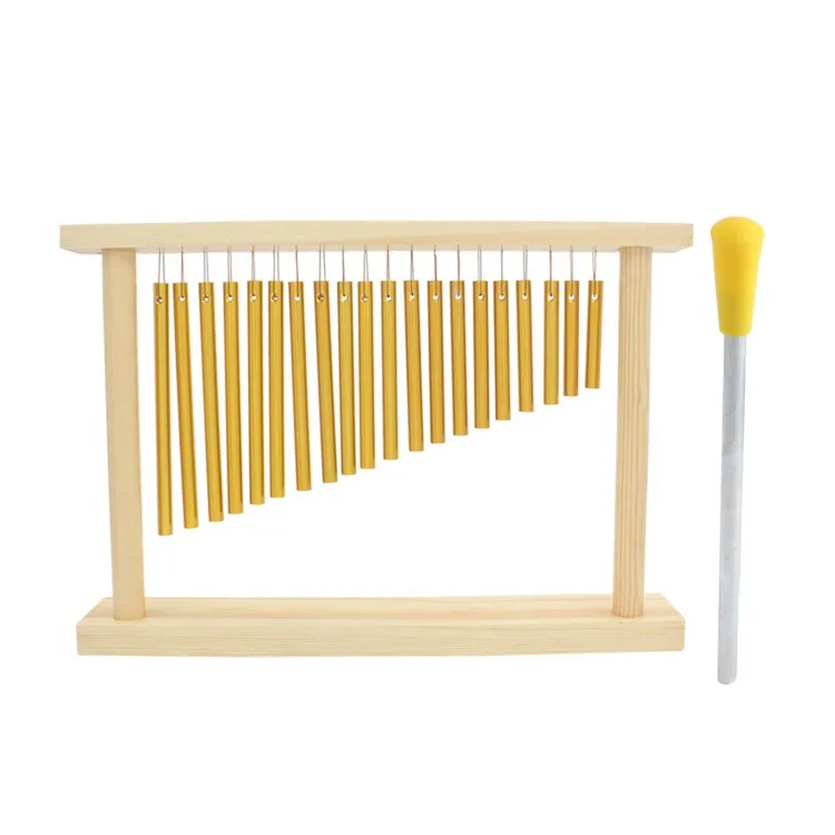 

20 Bars Single Row Musical Percussion Chimes Instrument Wind Bell With Wood Stand
