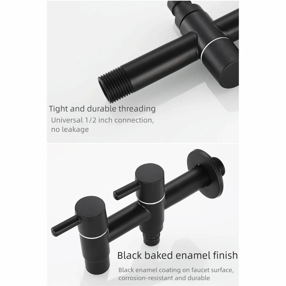 

304 Stainless Steel Washing Machine Faucet Anti Splash Wall Mounted Mop Washing Tap Multi Functional Easy Installation
