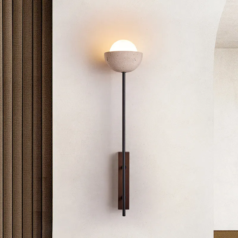 

New Yellow Cave Stone Wall Lamp Modern Bedroom Bedside Wall Lights Antique Wabi Sabi Style Hallway Living Room Wall Lamps