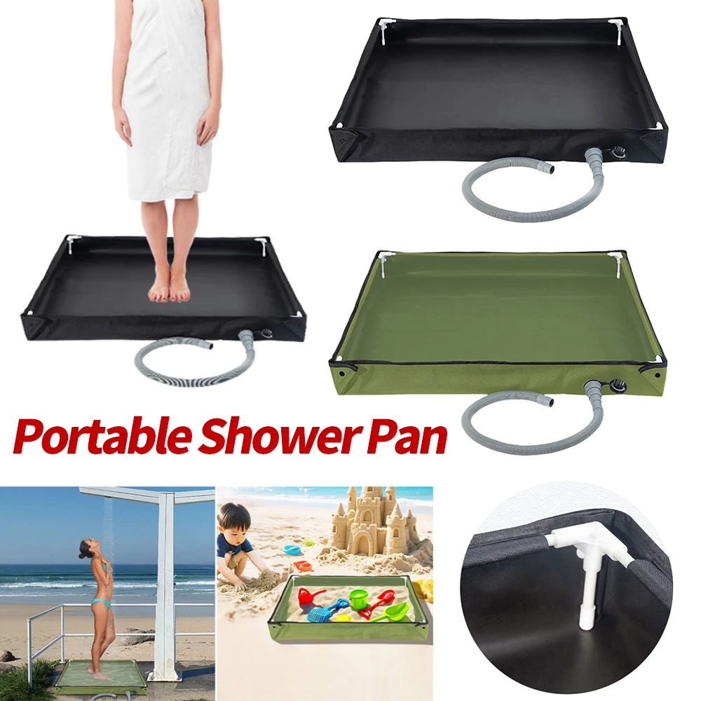 

Camping Shower Tent Floor Base Outdoor Tent Shower Tray with Drain Hose Folding Shower Pan Shower Basin Base for Camping Travel