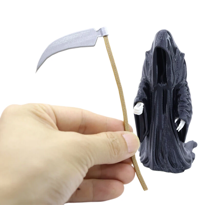 Mini Devil Figurine Dollhouse Micro Landscape Decor Halloween Thrilling Robe Nightcrawler Ornament Black Grim Reaper Statue