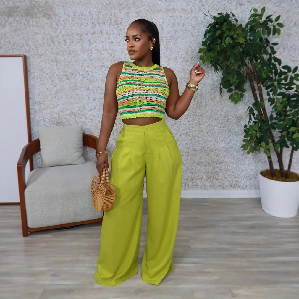

New Arrival European and American Women's Casual Straight-Leg Trousers, Full-Length Pants