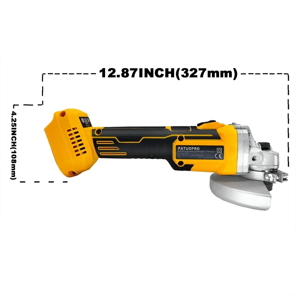 Brushless Cordless 125mm Angle Grinder M14 Rechargeable Cutting Machine Speed Adjustable Digital Display For Makita 18v Battery