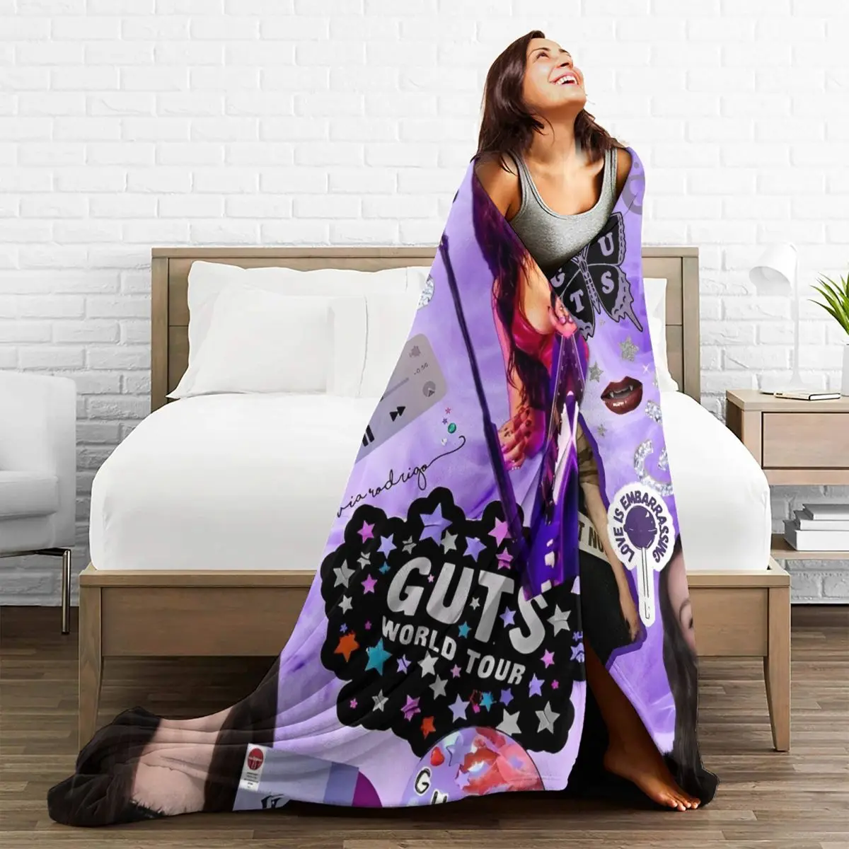 Olivia Vampire Rodrigos Sour Flannel Blanket Super Warm Throw Blanket for Couch Chair Airplane Street Bedspread Sofa Bed Cover