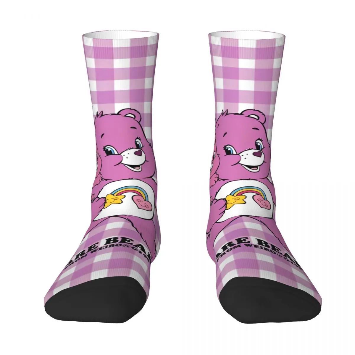 Cute Cartoon Care Bears Socks Fashion Stockings Men's Medium Soft Outdoor Sports Socks Autumn Graphic Anti Sweat Socks