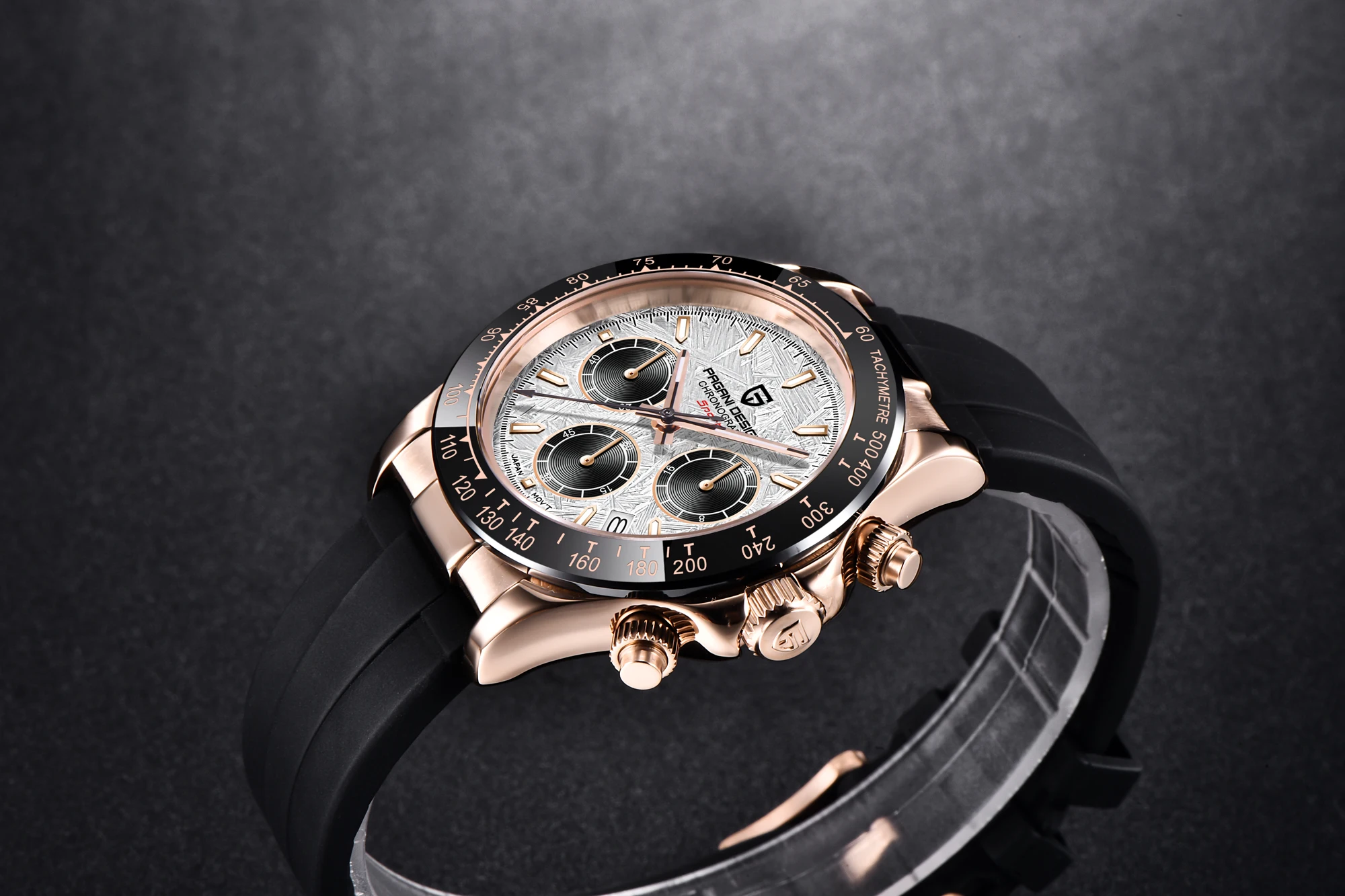 PAGANI DESIGN New Gold Blue Luxury Quartz Watch For Men Gift Box VK63 Movt Chronograph Sapphire Crystal Stainless Steel Watch