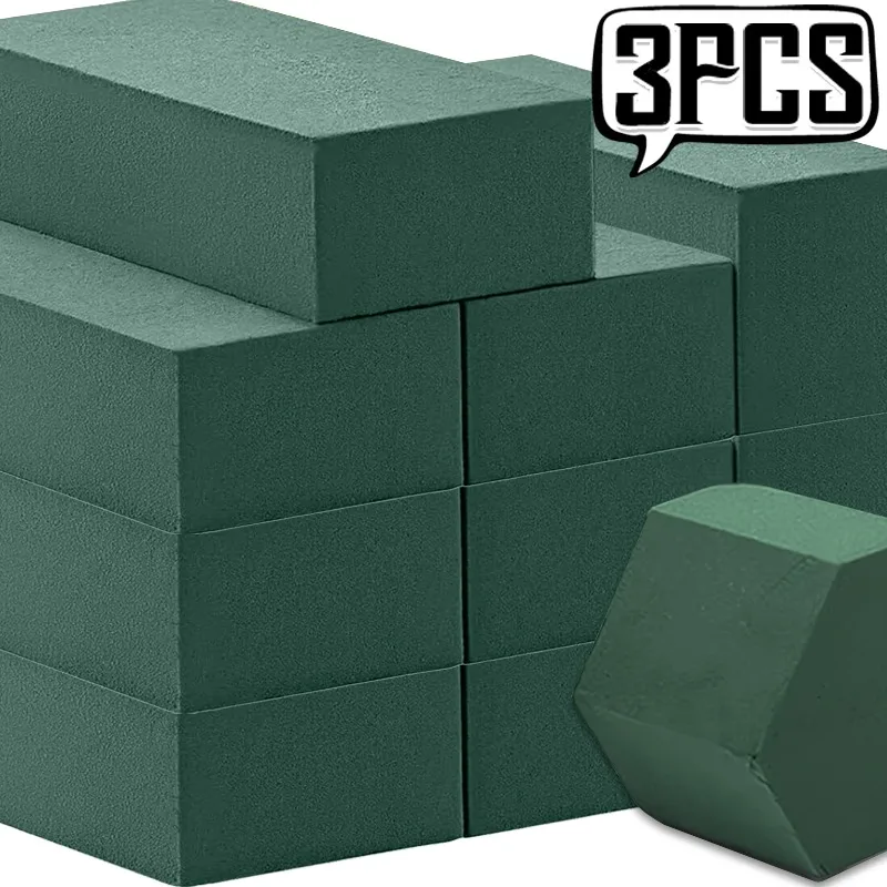 1/3x Floral Foam Blocks Green Wet Dry Flower Foam Blocks for Home Florist Fresh Artificial Flower Arrangement DIY Craft Supplies