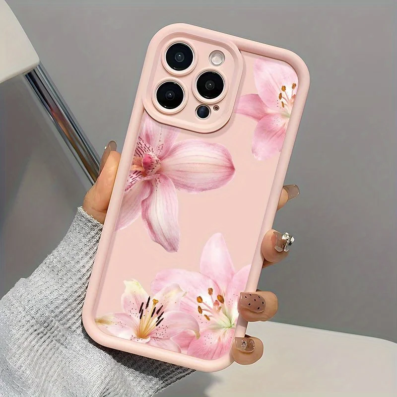 

Pink hibiscus flower Pattern Phone Case for iPhone 17promax 11 12 13 14 15 16 Pro Max XR X/ XS 7 8 Plus SE