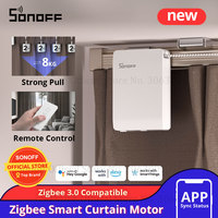 SONOFF ZBCurtain Zigbee Smart Curtain Motor Type C Electric Curtain Motors eWeLink App Remote Control Smart Home Solar Panel