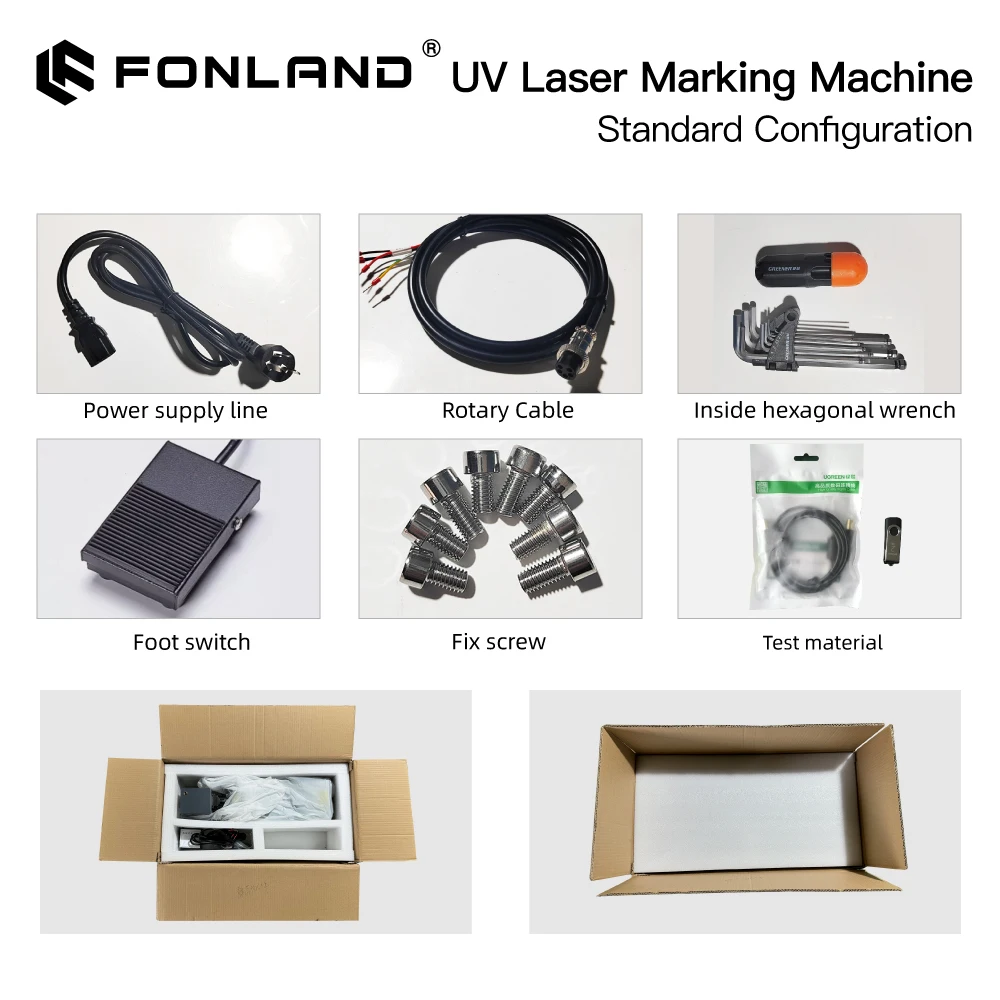 Fonland UV Laser Engraver Marking Machine 3W 5W 355nm Integrated Structure Body Design Marking Machine CNC Design Glass Metal