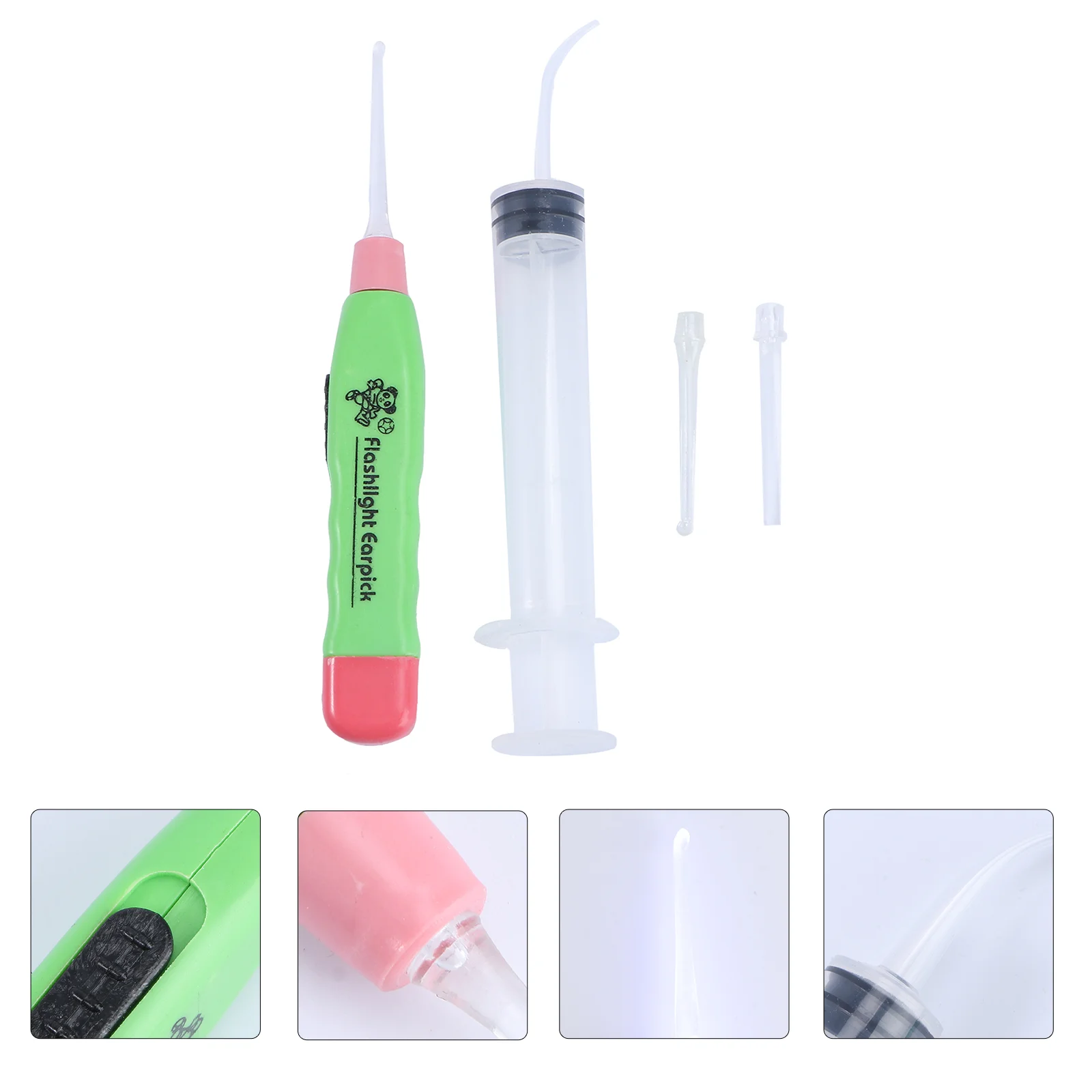 Tonsil Stone Remover Tool Or Earwax Removal With Tips + Irrigator Cleaning Tool Irrigation Syringe(Random Color) Wash