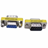 1pc DB9 Gender Changer adapter RS232 Com 9-pin serial port male to female, female to female, male to male 9-hole adapter