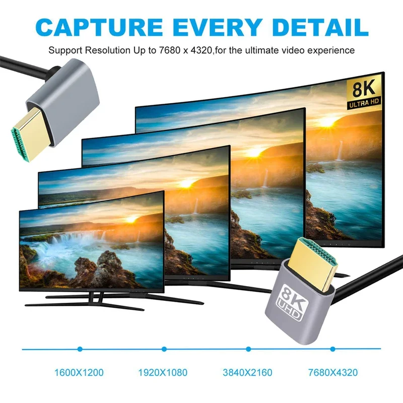 Ultra Thin HDMI 2.1 HDTV cable 8K 4K FHD Super flexible slim cord angled to 90 degree type-A for computer HDTV