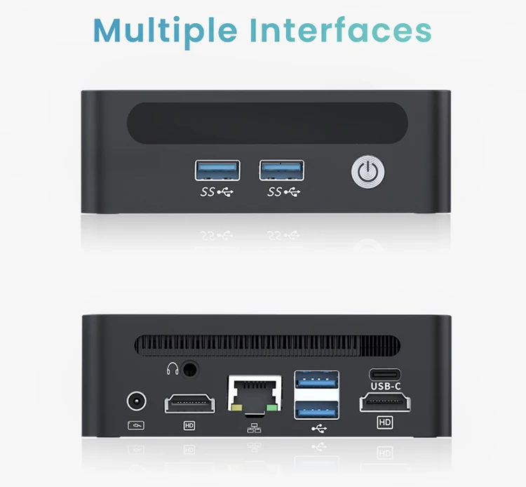 Genmachine Mini PC Computer Gaming AMD Ryzen7 5700U 4800H 5800H 4500U Pocket Dual HDMI LAN WIFI6 BT5.2 Windows 11 Ryzen Computer