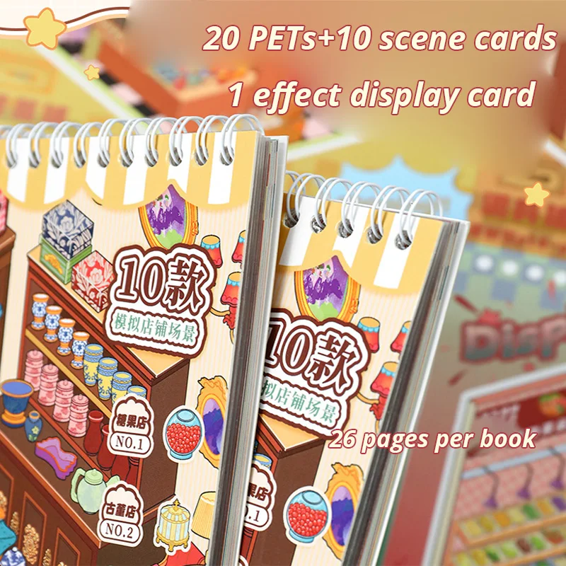10in1 3D Decompression Sticker Daily Landscape Sticker Book DIY Handmade Album Cabin Scene Festival Interesting Decoration Gift