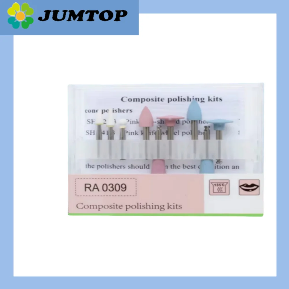 9Pcs/Box Dental Composite Polishing Kit RA0309 - Resin Sanding Set for Low Speed Handpiece & Contra Angle