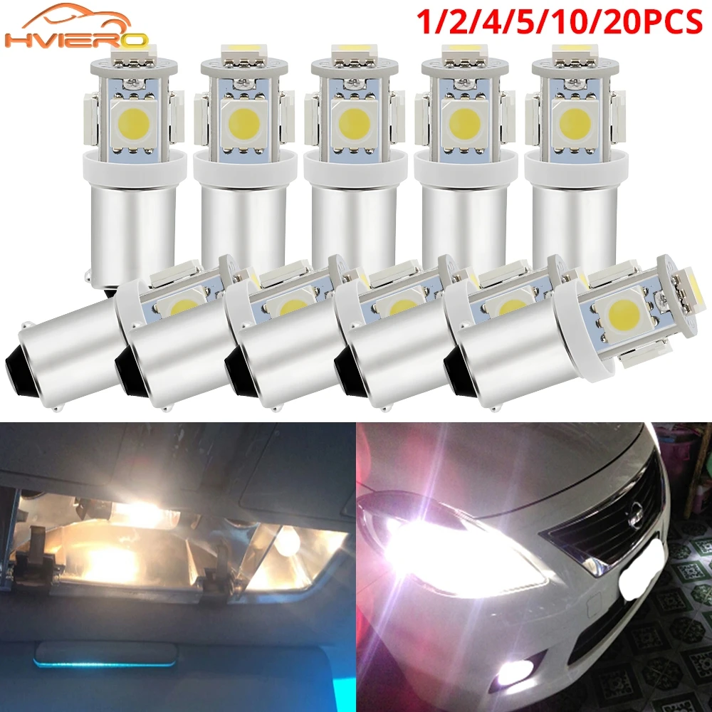 1/2/4/5/10Pcs BA9S 5SMD 5050 Car Side Marker Lamp White Red Auto Led Bulb Brake Turn Signal Wedge Dome Reading Lights Waterproof