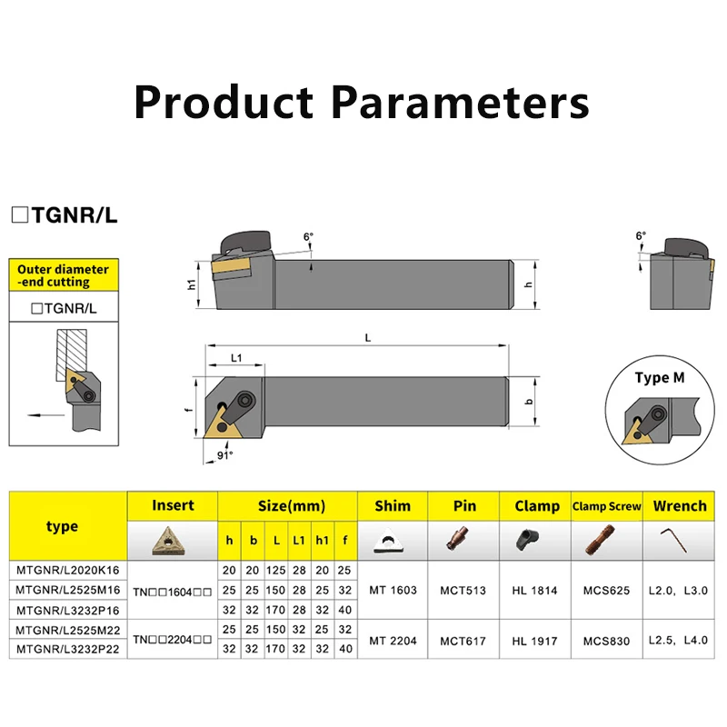 MTGNR1616 MTGNR2020 MTGNR2525 MTGNR3232 External Turning Tool MTGNR MTGNL Lathe Bar Turning Holder CNC Cutting Tool Cutter Bar