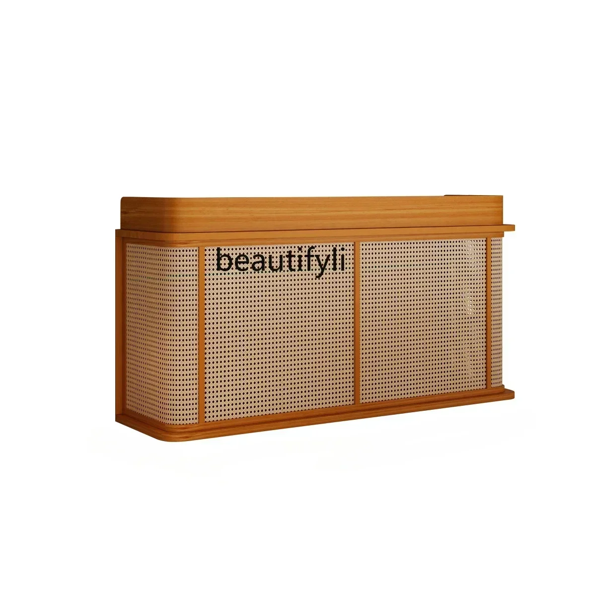 02Rattan Woven Silent Wind Cashier Shop Small Front Restaurant Entrance Reception Desk Reception Desk Reception Desk