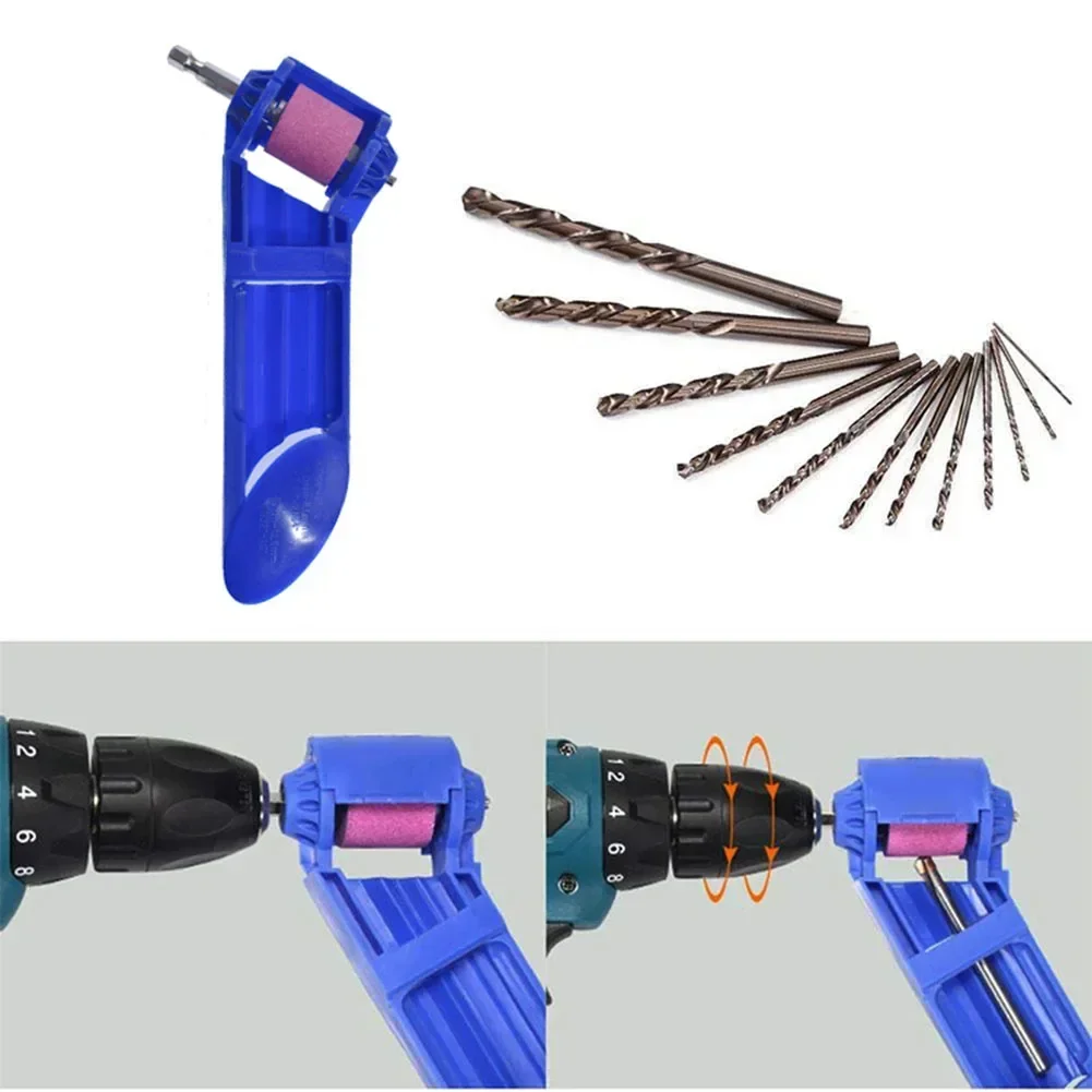 Afiador de broca corindo rebolo portátil para 2.0-12.5mm cabeça de bits para moedor elétrico broca polimento ferramenta elétrica